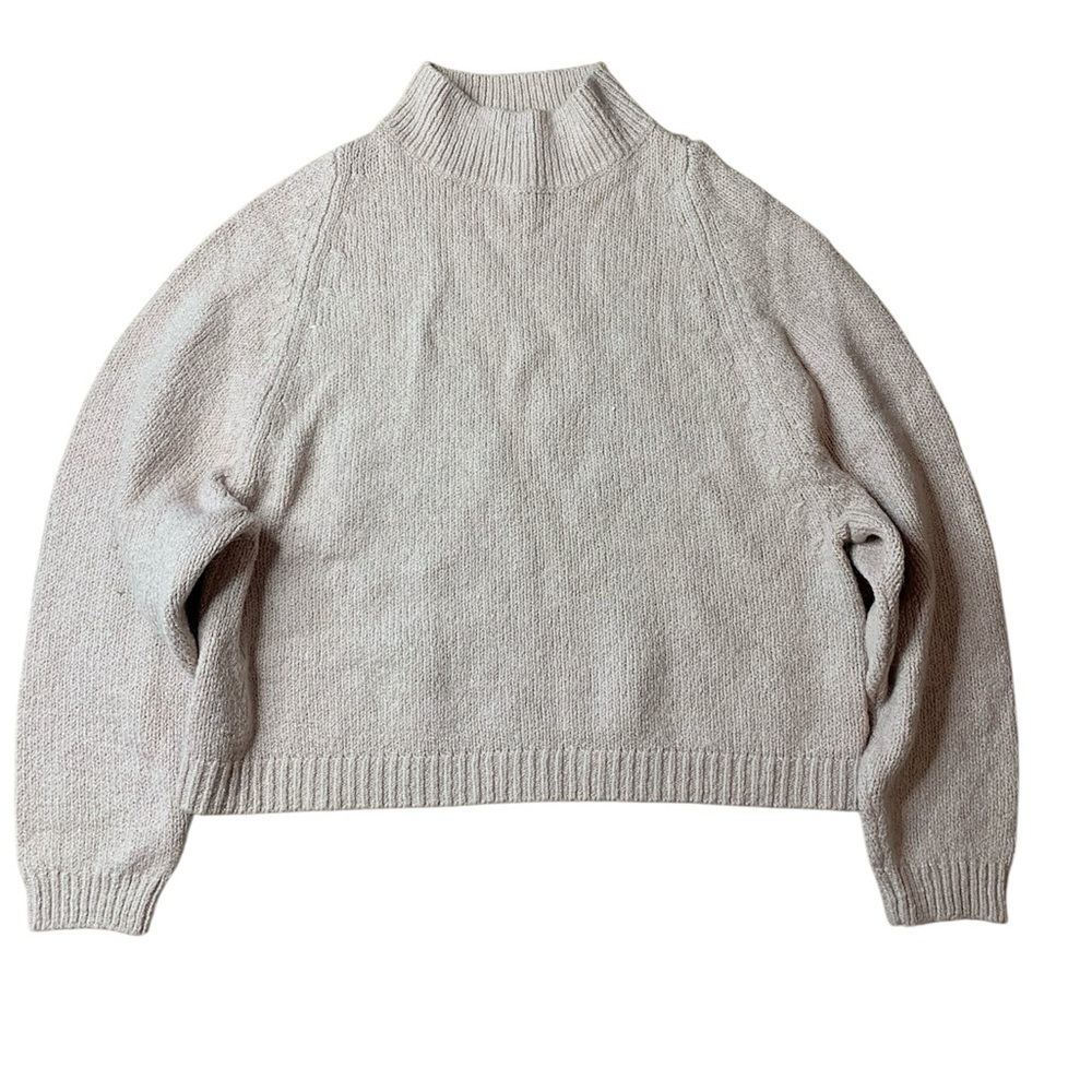 Old Navy Go-Recycled Mock-Neck Raglan Sweater - Beige/ light pink S